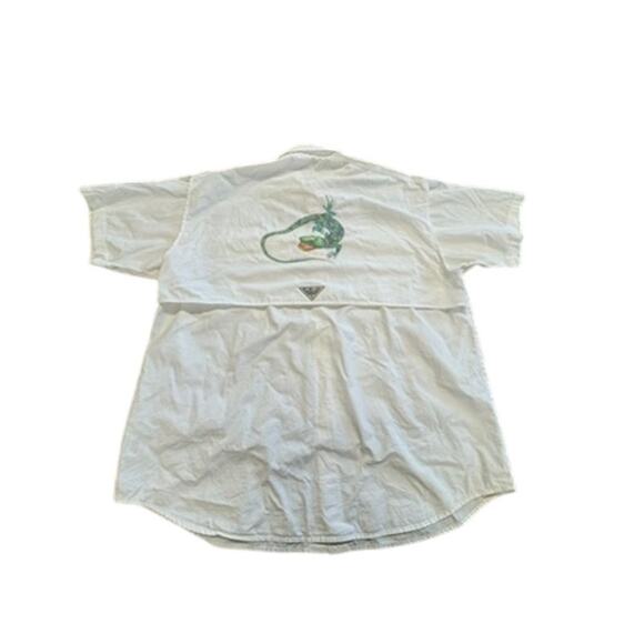 "COLUMBIA" Fishing Gear Vented Back Short Sleeve Top SZ L Sportsman Gecko Design - Picture 12 of 14